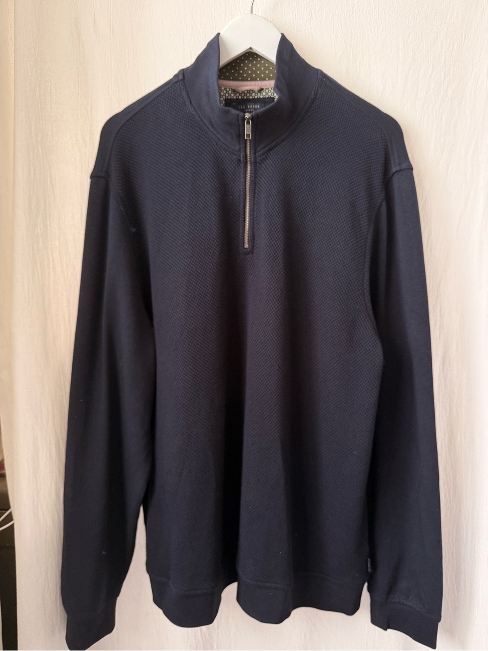 Ted Baker, Rebal Cotton/Modal Quarter-Zip Sweater Pullover, sz 6 (US XXL)